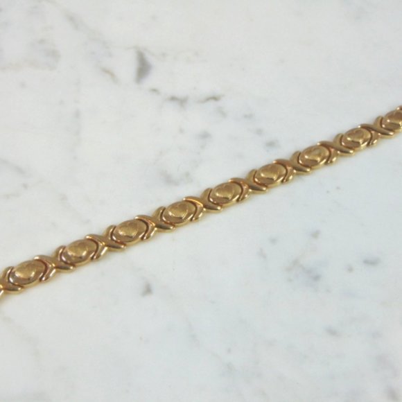 Womens Vintage Estate 10K Yellow Gold Heart Bracelet, 13.4g E1699